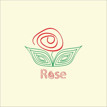 flower rose, vector floral illustration in vintage styleeのイラスト素材