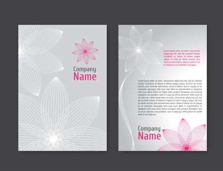 Business blank collection with flowers for salonのイラスト素材