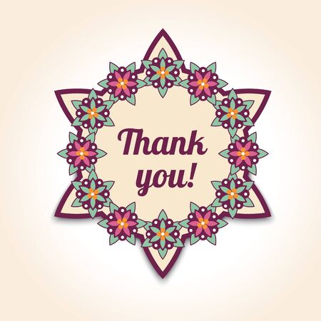 Thank you floral card.  Template for wedding design.のイラスト素材