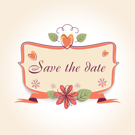 wedding floral badge. vintage vector label for wedding decoration. The template with the textのイラスト素材