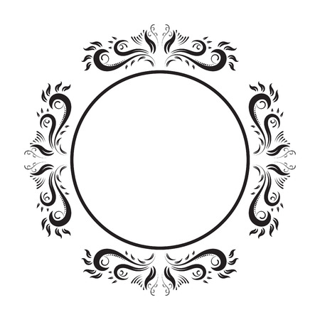 Vintage Ornate circle Frame. vector retro frame.のイラスト素材