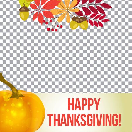 vector photo frame for thanksgiving. autumn template for social media.のイラスト素材