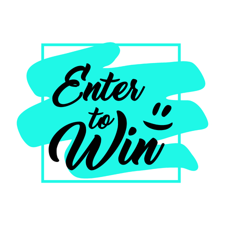 Giveaway handwritten lettering text and bright design elementsのイラスト素材