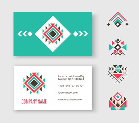 Tribal logo business cardのイラスト素材