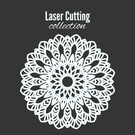 Vector laser flower cut the template frame. Floral mandala for the plotter. Pattern  home decoration, shop showcase, wall, photo,  and design.のイラスト素材