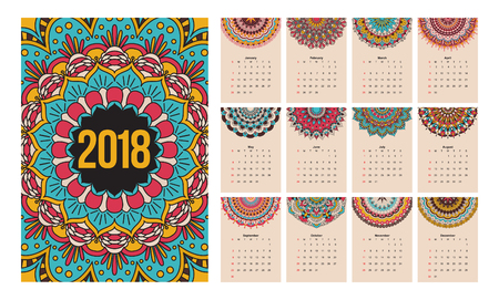 Calendar mandala 2018.のイラスト素材