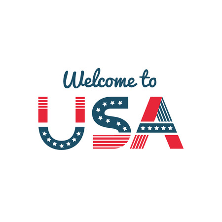 Welcome to USA greeting to a guest or newcomerのイラスト素材