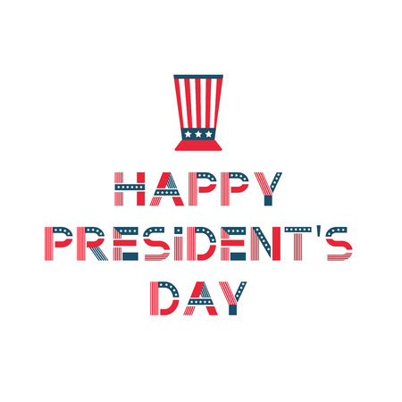 Happy presidents day label. United States federal holiday vintage poster, festive country political third Monday in February.のイラスト素材