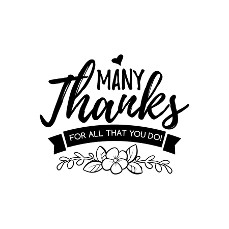 Many thanks for teacher. Happy teachers day. Hand lettering design poster ranking professional highest degree, most excellent career result.のイラスト素材