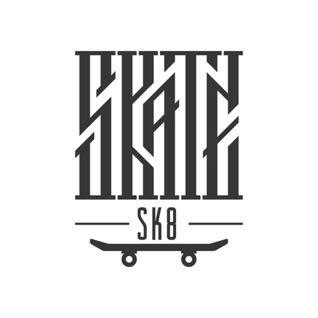 Tshirt slogan design. T shirt quote print with a phrase skate board.のイラスト素材