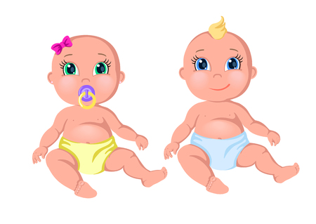 baby twinsのイラスト素材