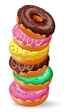 Heap of donutsのイラスト素材