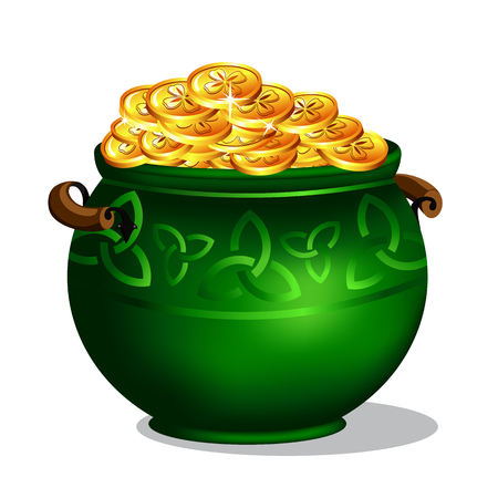 a pot full of golden coinsのイラスト素材