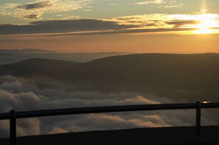 foggy landscapeの写真素材