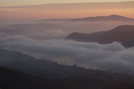 foggy landscapeの写真素材