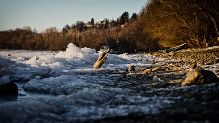 Frozen riverの写真素材