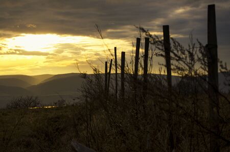 sunset by the riverの写真素材