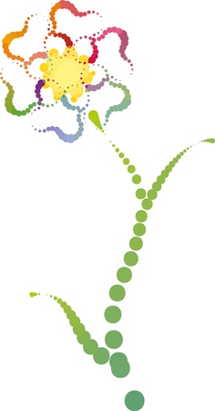 colorful vector flower with six leafsのイラスト素材