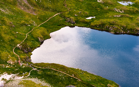 glacier on a summer day. lovely nature scenery view from above. beautiful backgroundの写真素材
