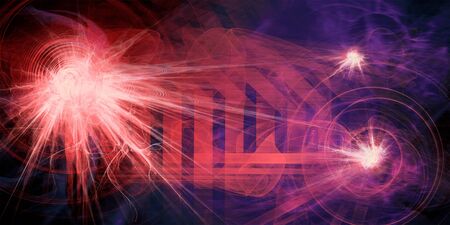 corona virus remedy illustration. abstract fractal graphic background. text with glitch effect