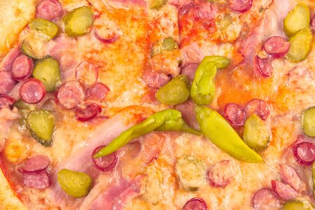 tasty homemade pizza on a white plate. italian food isolated on the white background. close up viewの写真素材