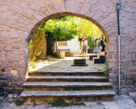 way upstairs. architecture element backgroundの写真素材