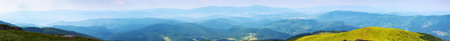 wide panorama of carpathian mountains rolling landscape. alpine scenery of transcarpathia, ukraine...