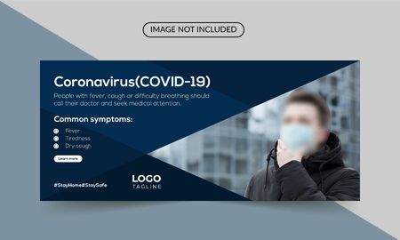 Coronavirus common symptoms bannerのイラスト素材