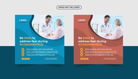 Coronavirus social media banner templateのイラスト素材