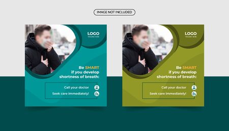 convid-19 social media banner templateのイラスト素材