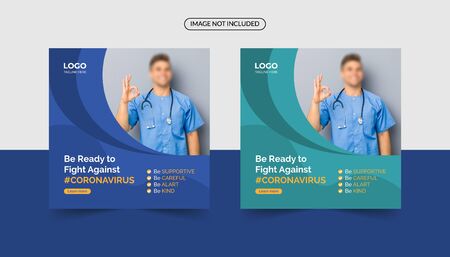 Coronavirus or convid-19 social media banner templateのイラスト素材