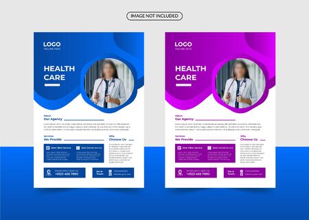 Corporate healthcare and medical a4 flyer design templateのイラスト素材