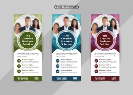 Business roll up set, standee banner templateのイラスト素材