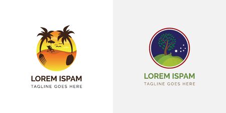 Tree & Beach logo in vectorのイラスト素材