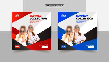 Summer collection fashion shopping banner templateのイラスト素材
