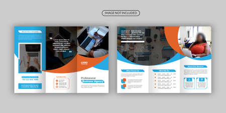 Corporate, Creative, Business Trifold Brochure Template. Trifold Brochure Template with replaceable image.のイラスト素材