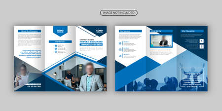 Corporate, Creative, Business Trifold Brochure Template. Trifold Brochure Template with replaceable image.のイラスト素材