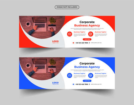 Corporate business banner template, social media banner template, social media cover templateのイラスト素材