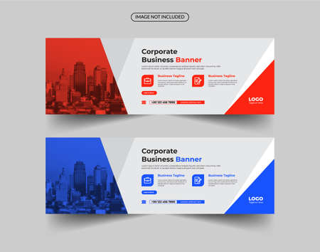 Corporate business banner template, social media banner template, social media cover templateのイラスト素材