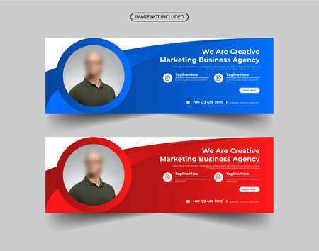 Corporate business banner template, social media banner template, social media cover templateのイラスト素材