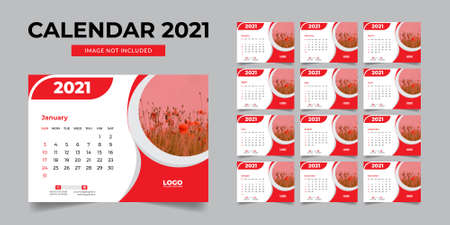 2021 desk calendar, desk calendar template 2021, 2021 corporate desk calendar, 2021 creative desk calendarのイラスト素材