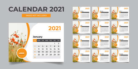 2021 desk calendar, desk calendar template 2021, 2021 corporate desk calendar, 2021 creative desk calendarのイラスト素材