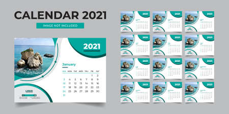 2021 desk calendar, desk calendar template 2021, 2021 corporate desk calendar, 2021 creative desk calendarのイラスト素材