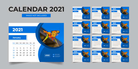 2021 desk calendar, desk calendar template 2021, 2021 corporate desk calendar, 2021 creative desk calendarのイラスト素材