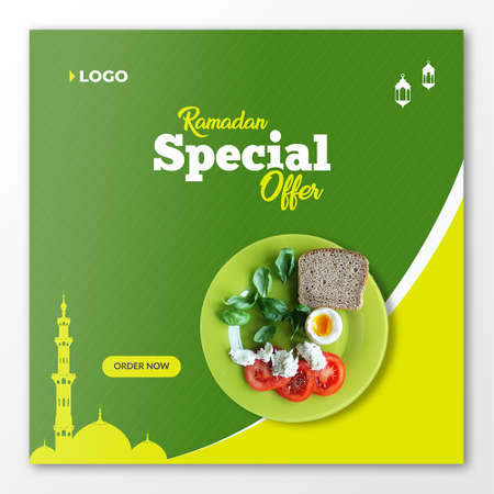 Ramadan kareem food menu social media postのイラスト素材