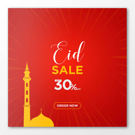 Eid sale banner template, Eid discount banner templateのイラスト素材