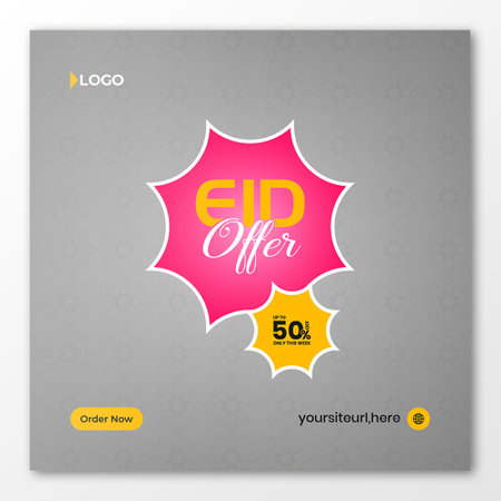 Eid sale banner template, Eid discount banner templateのイラスト素材