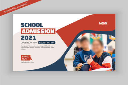 School admission social media banner templateのイラスト素材