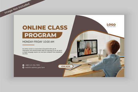 Online class program social media banner templateのイラスト素材