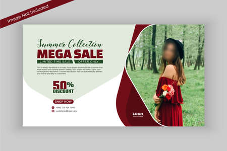 Summer fashion sale social media banner templateのイラスト素材